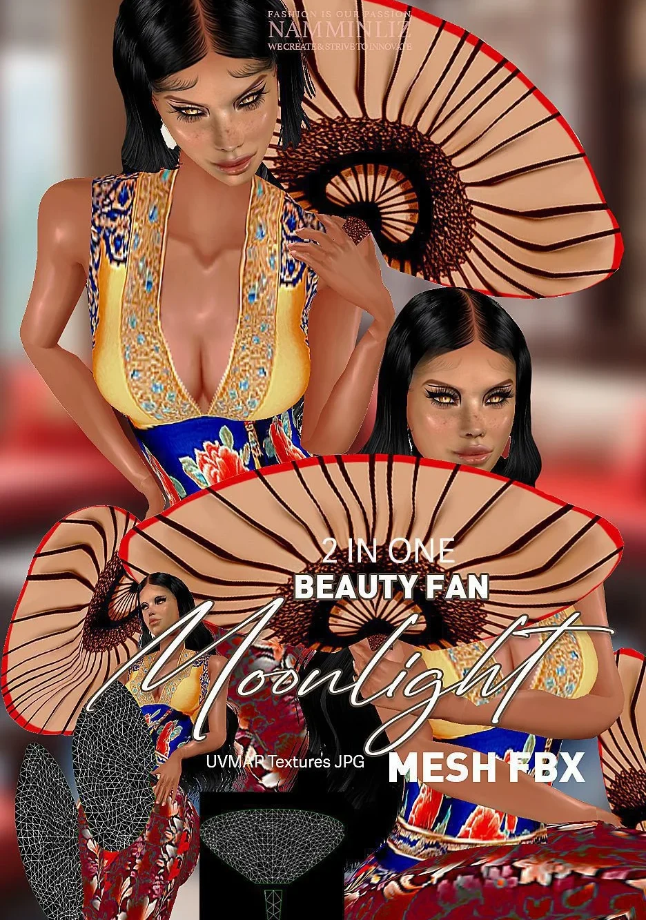 Beauty Fan HD MESH XMF FBX
