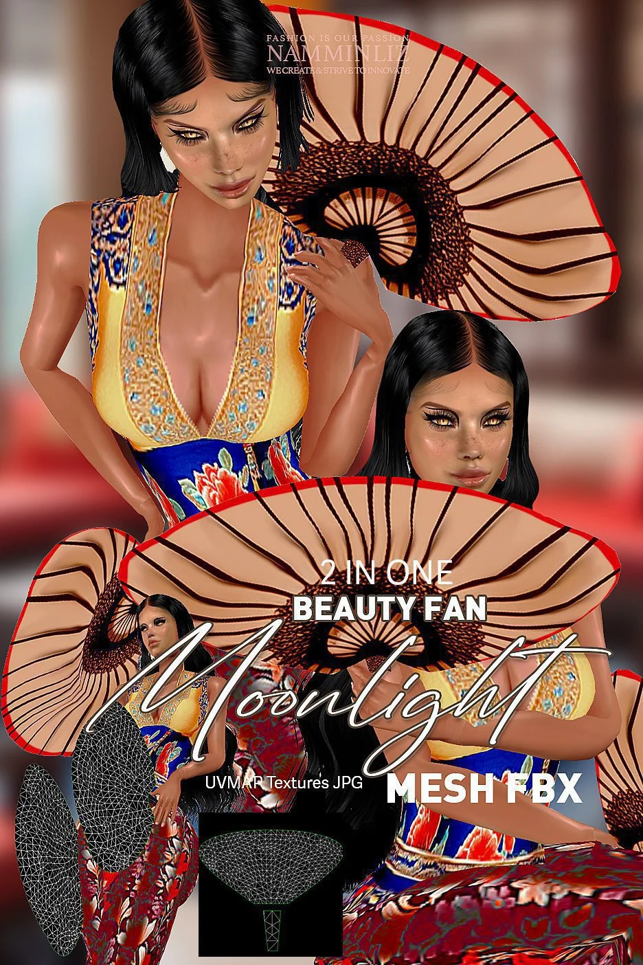 Beauty Fan HD MESH XMF FBX