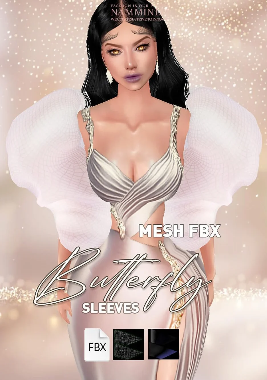 Butterfly Sleeves V1 HD MESH XMF FBX