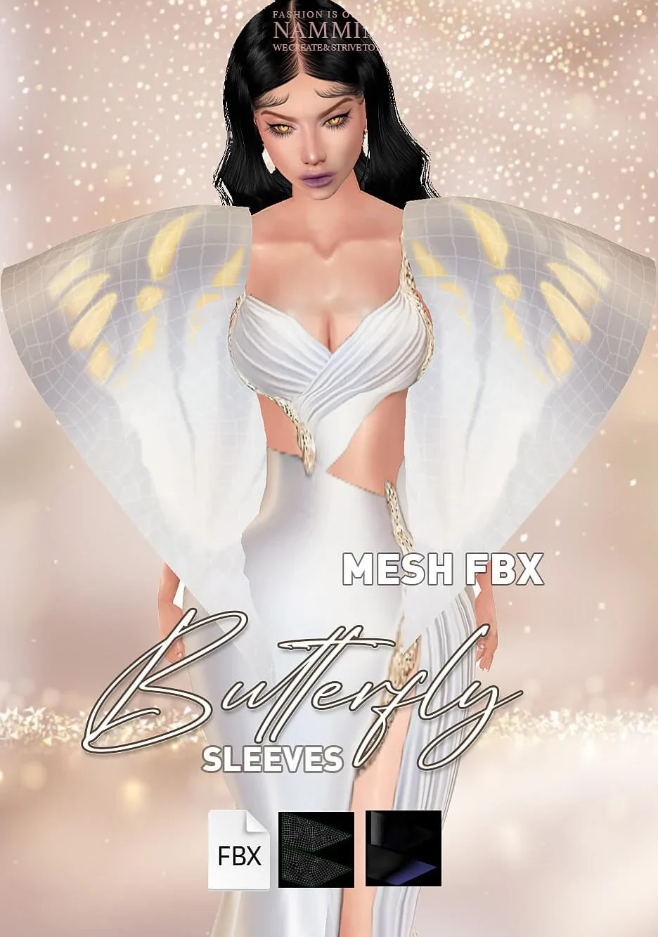 Butterfly Sleeves V2 HD MESH XMF FBX