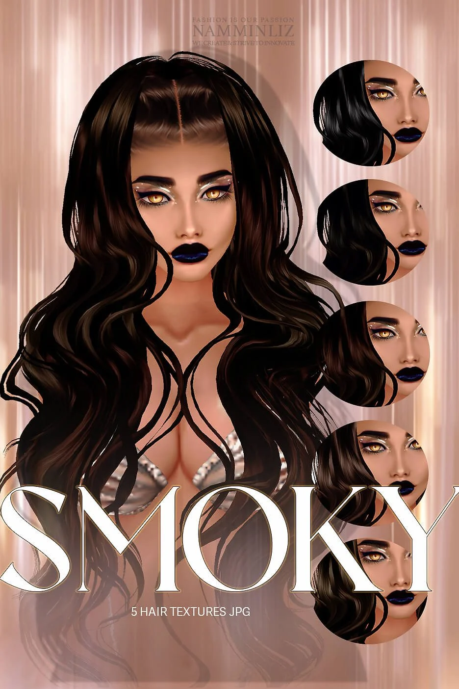 SmookyHair Enhance IMVU Namminliz's stunning beautiful store File Sale! baby hair edges, baby hair mesh reign