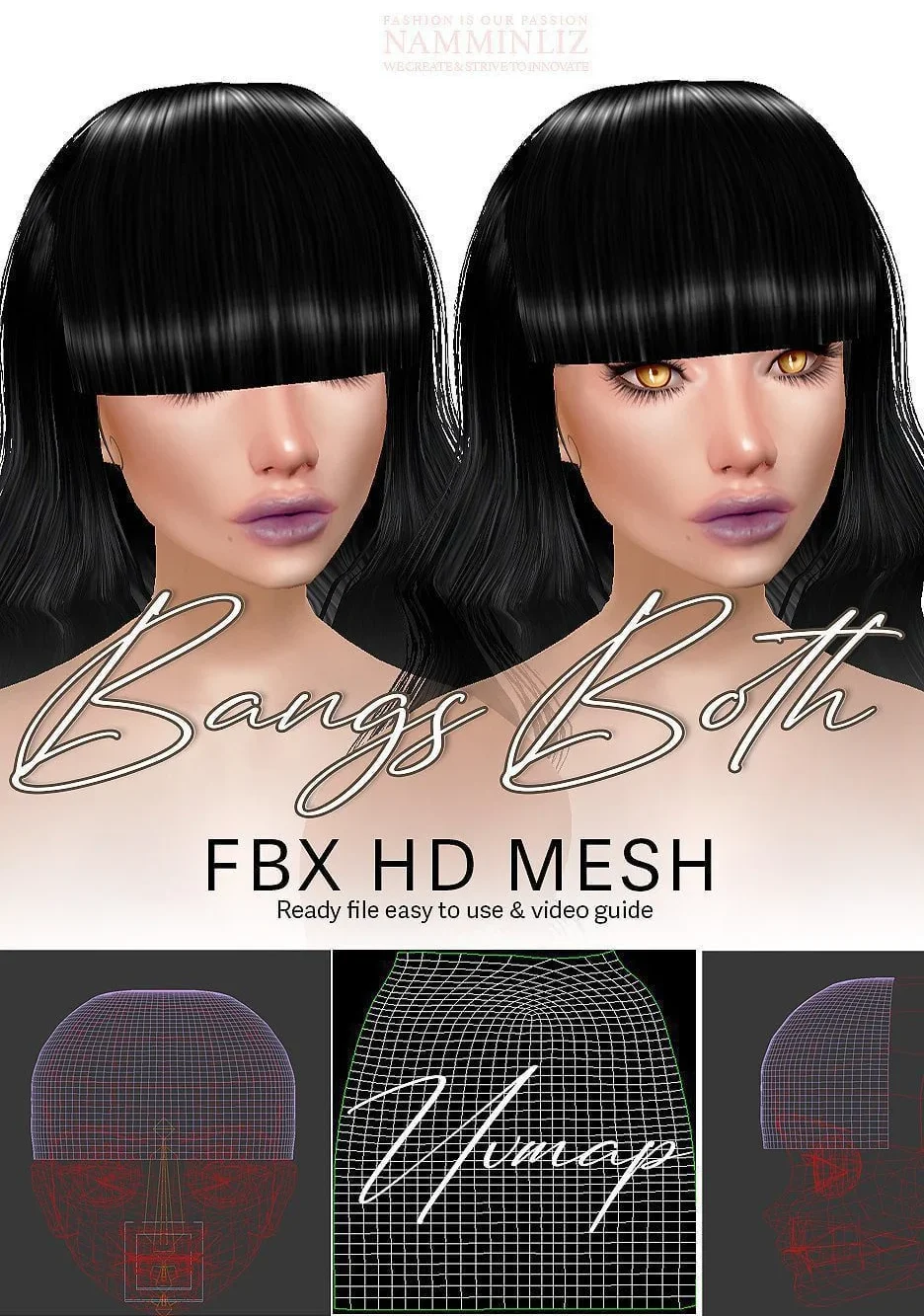 Enhance IMVU Namminliz's stunning beautiful store File Sale! baby hair edges, baby hair mesh reign