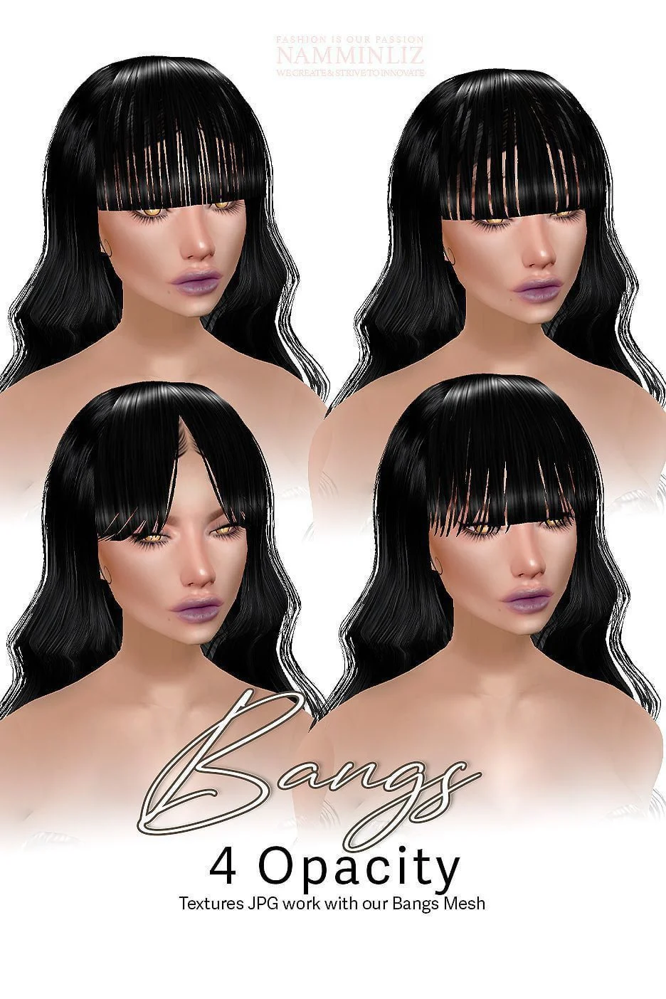 BangsOpacity Enhance IMVU Namminliz's stunning beautiful store File Sale! baby hair edges, baby hair mesh reign