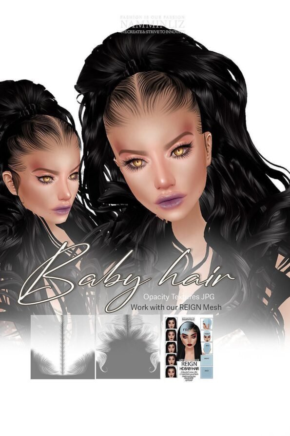 Enhance IMVU Namminliz's stunning beautiful store File Sale! baby hair edges, baby hair mesh reign