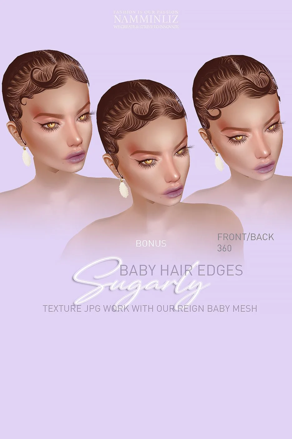 Bonus Enhance IMVU Namminliz's stunning beautiful store File Sale! baby hair edges, baby hair mesh reign
