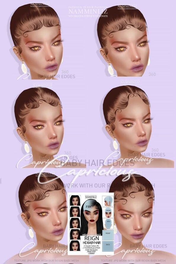 Enhance IMVU Namminliz's stunning beautiful store File Sale! baby hair edges, baby hair mesh reign