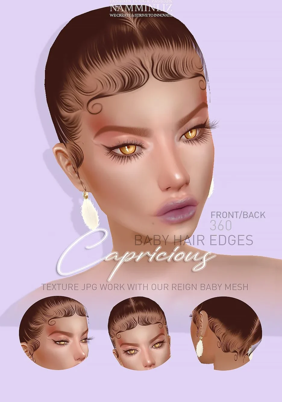 Enhance IMVU Namminliz's stunning beautiful store File Sale! baby hair edges, baby hair mesh reign