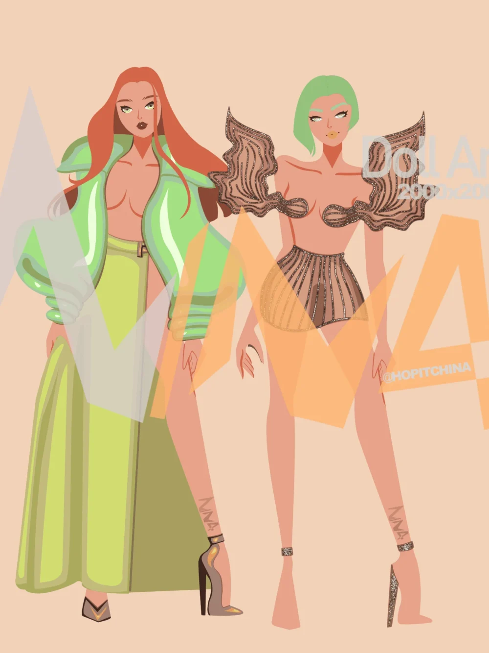 Duo Dress up Art Doll Game PSD File