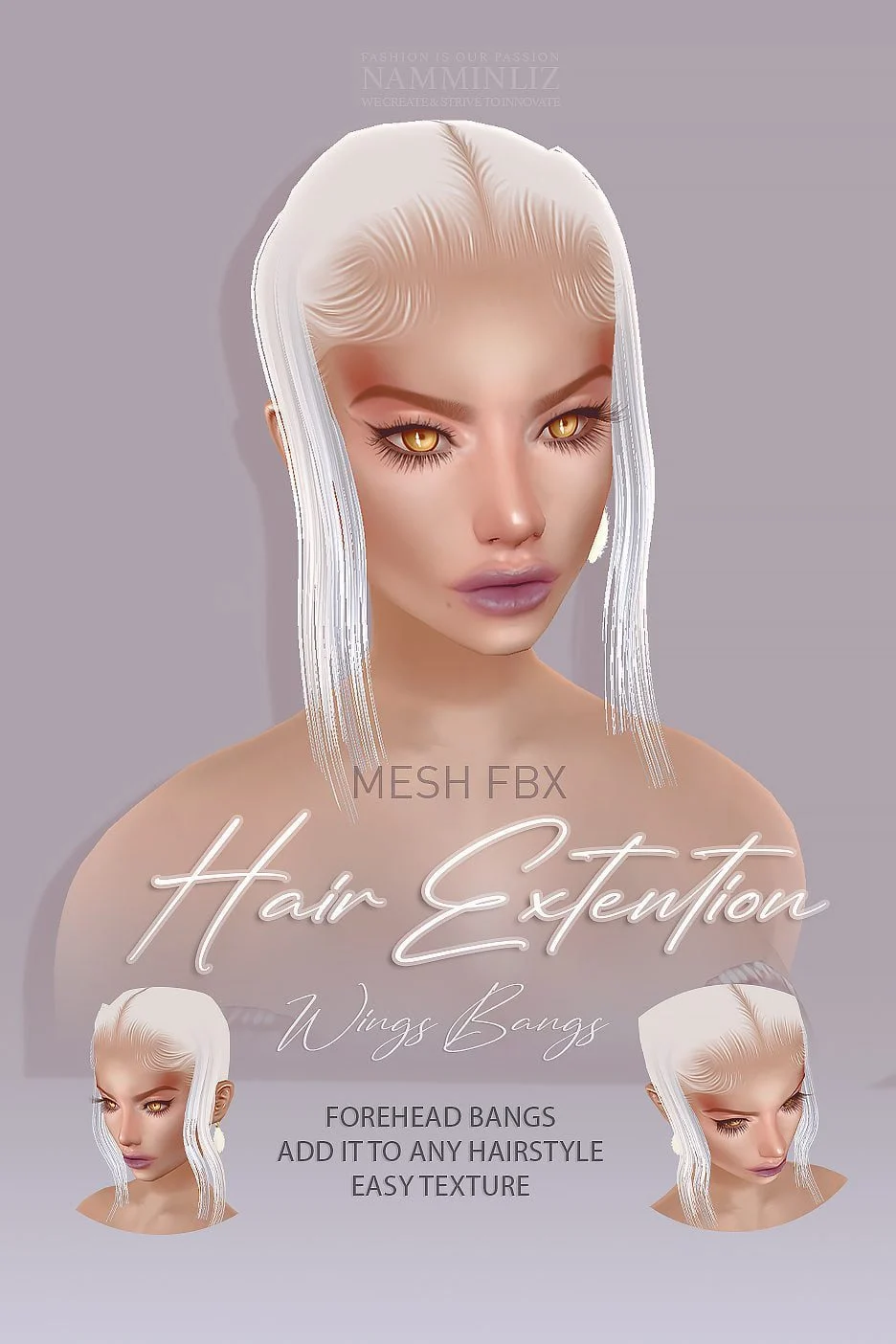 HairextentionV4 Enhance IMVU Namminliz's stunning beautiful store File Sale! baby hair edges, baby hair mesh reign