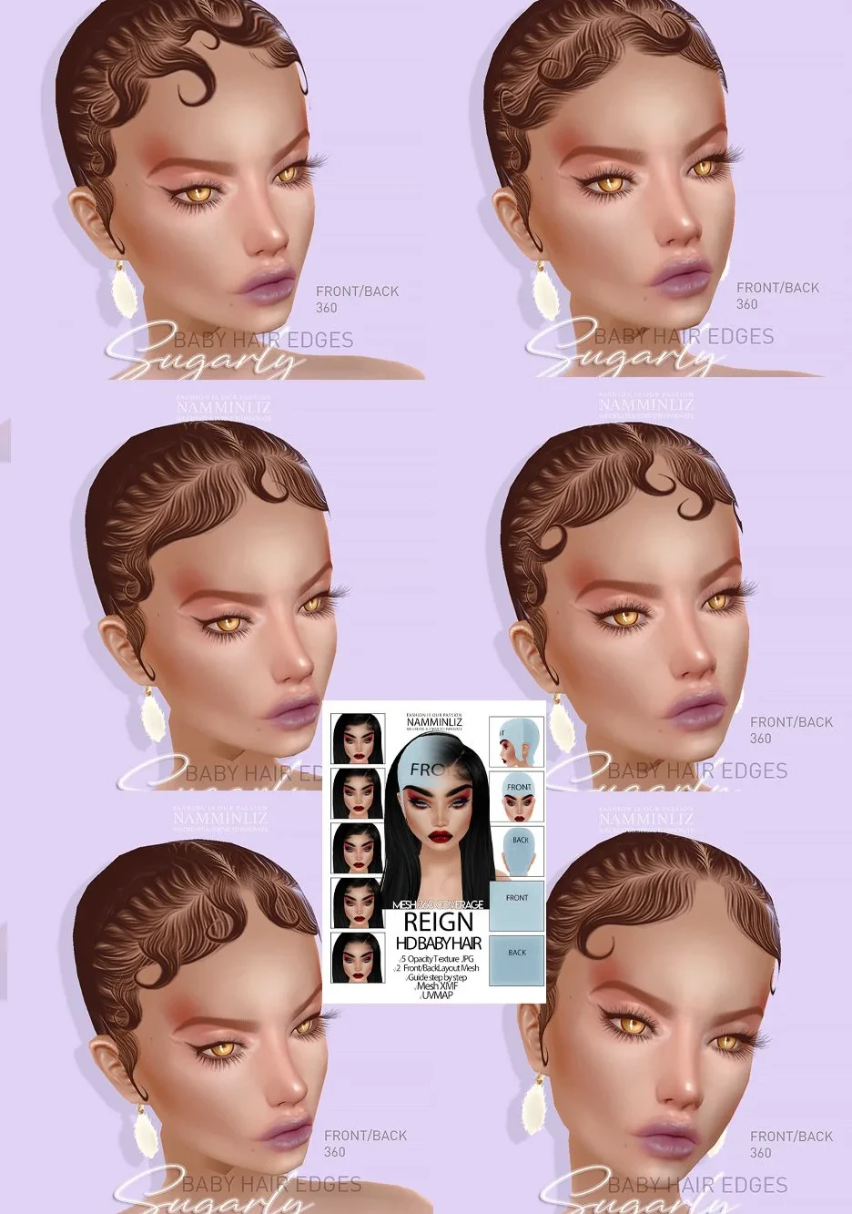 Sugarly 6 Baby Hair Edges + REIGN MESH + Bonus (Full)