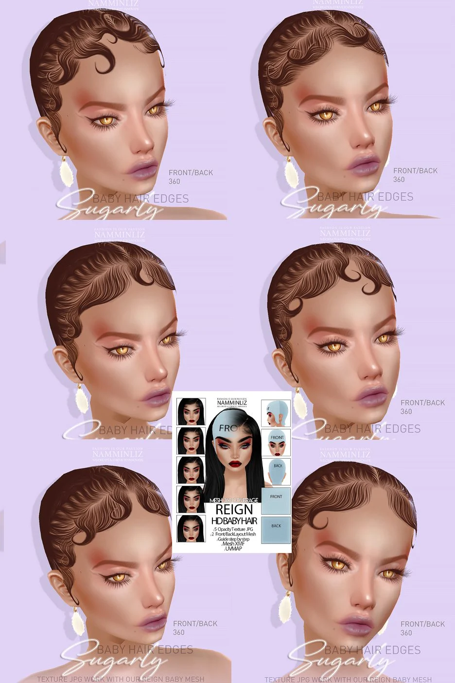 Sugarly 6 Baby Hair Edges + REIGN MESH + Bonus (Full)