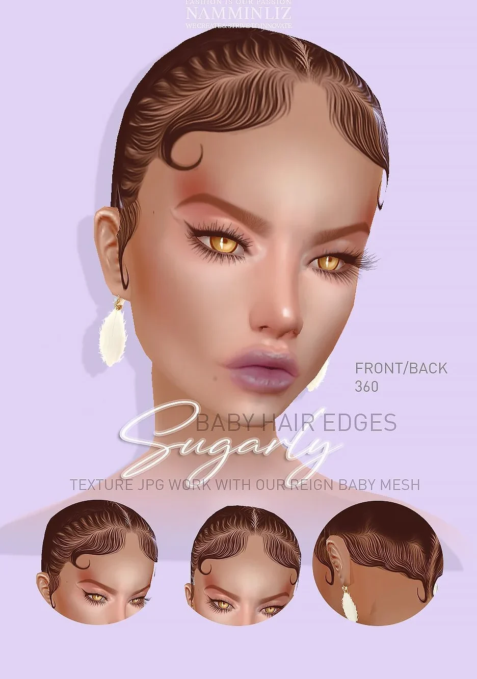 Enhance IMVU Namminliz's stunning beautiful store File Sale! baby hair edges, baby hair mesh reign
