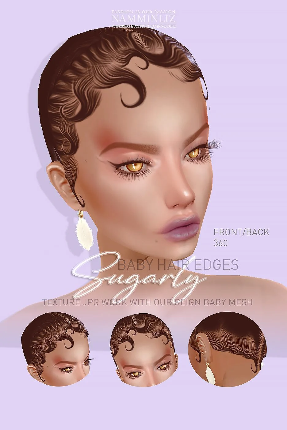 SugarlyV6 Enhance IMVU Namminliz's stunning beautiful store File Sale! baby hair edges, baby hair mesh reign