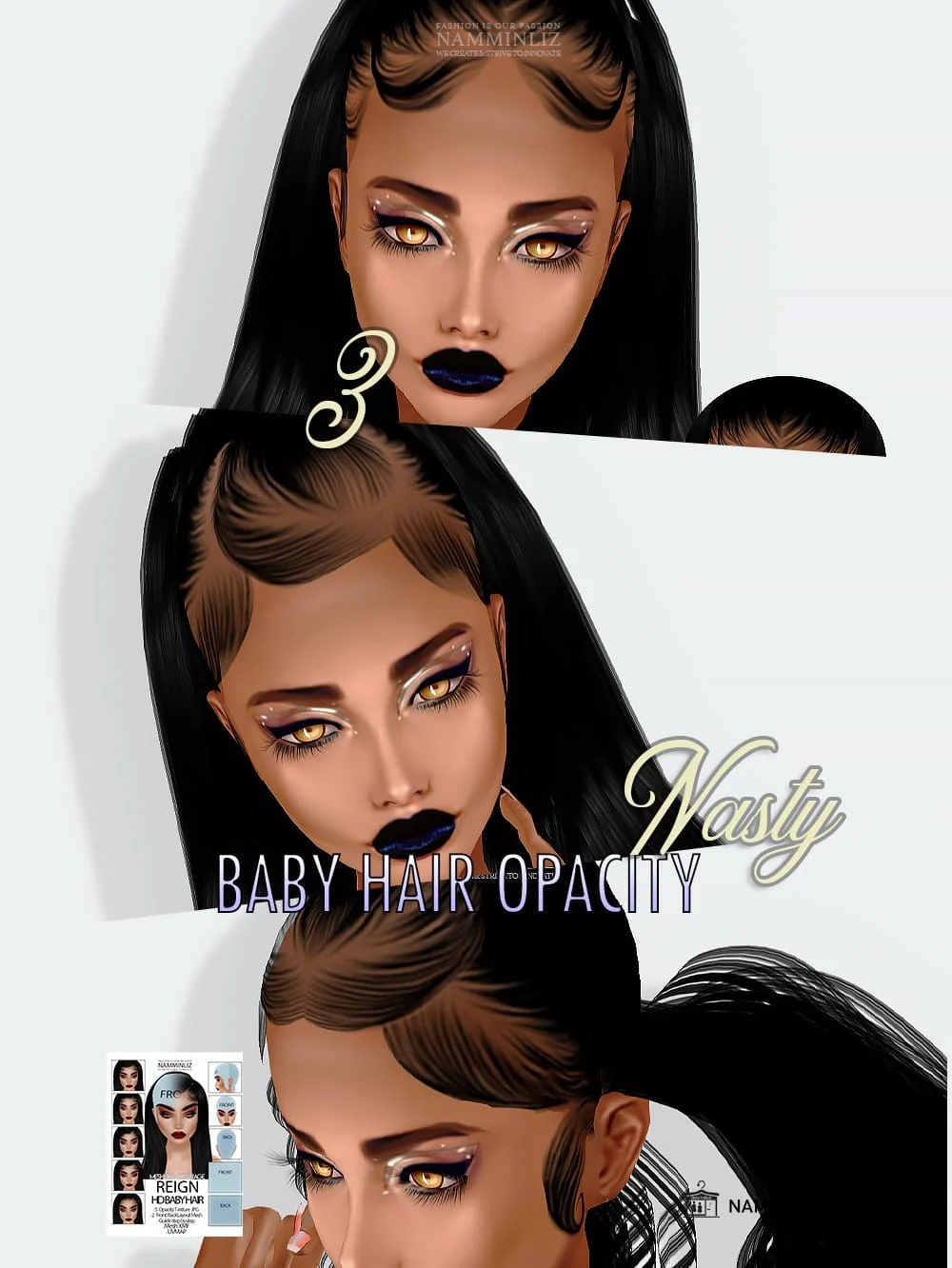 Nasty 3 Baby Hair Edges  +1 Bonus Full Pack 3