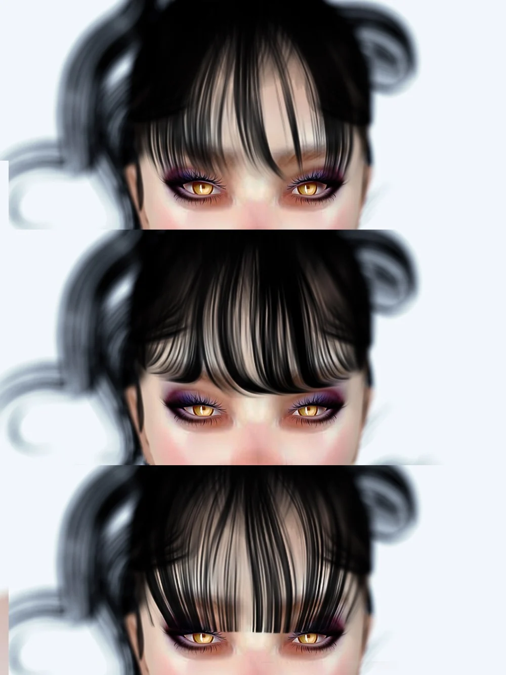 SOFT BANG Full + Mesh Bang FBX XMF
