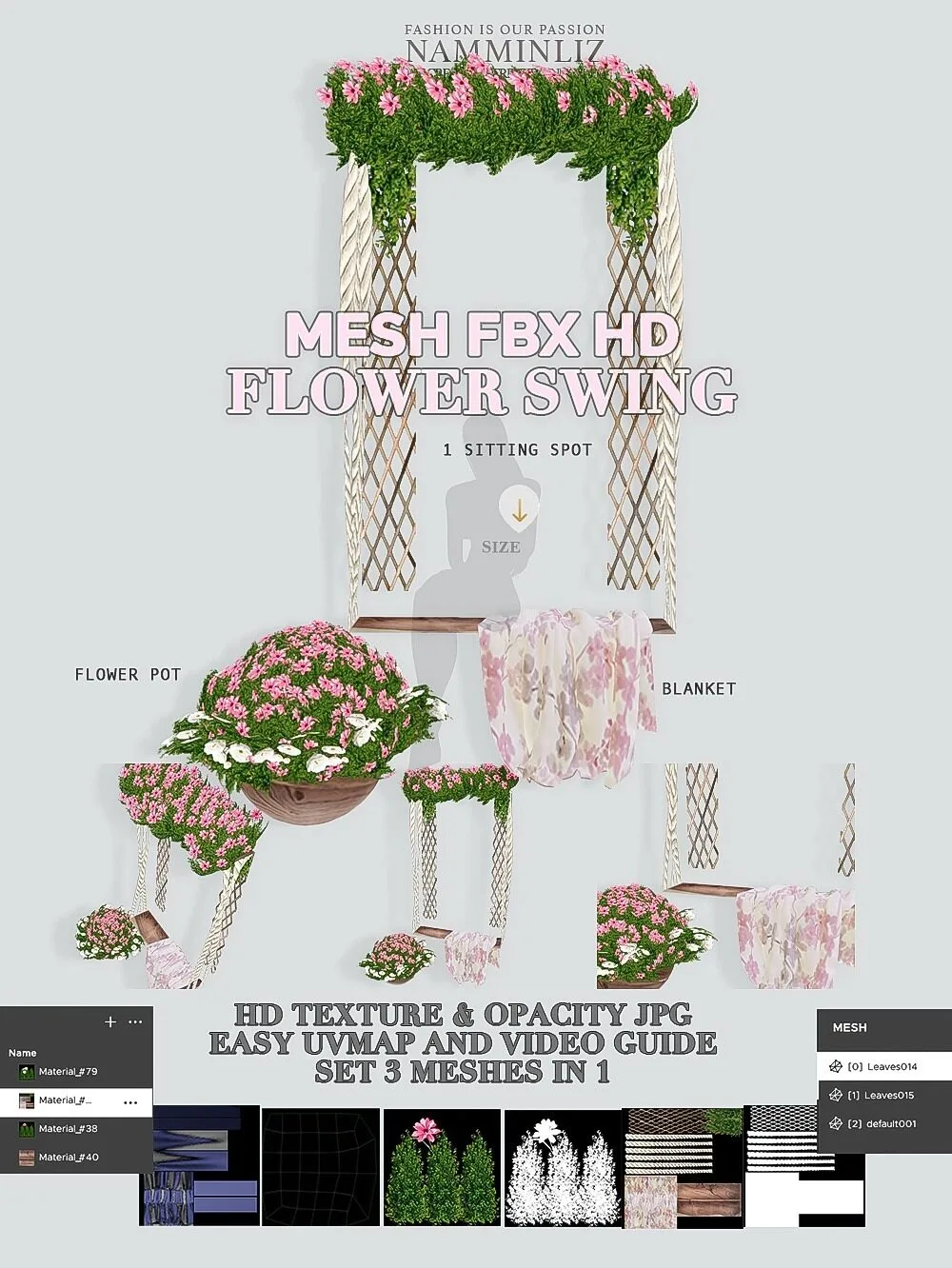 Flowers Swing Mesh FBX