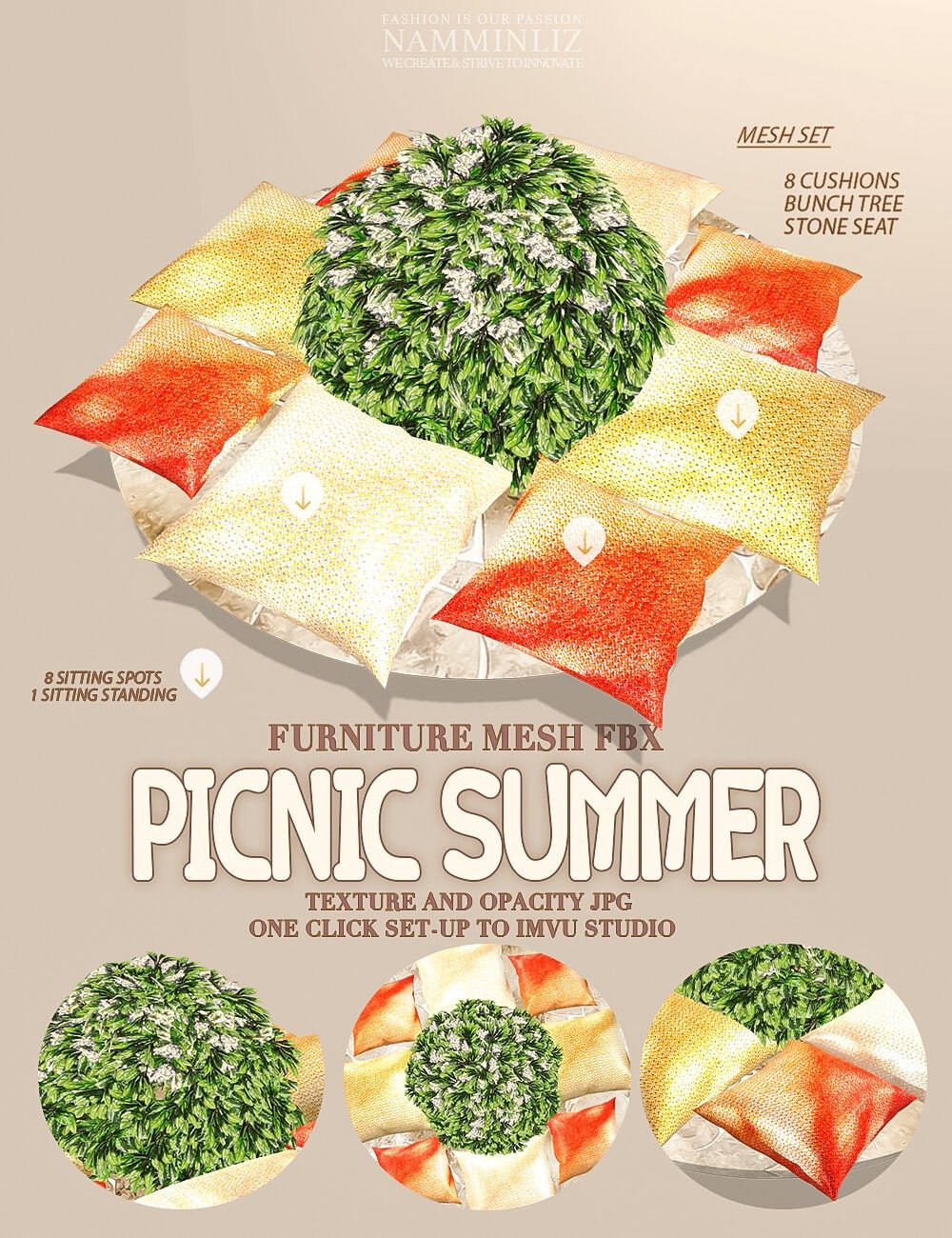 Picnic Summer Mesh FXB Cushions Seat