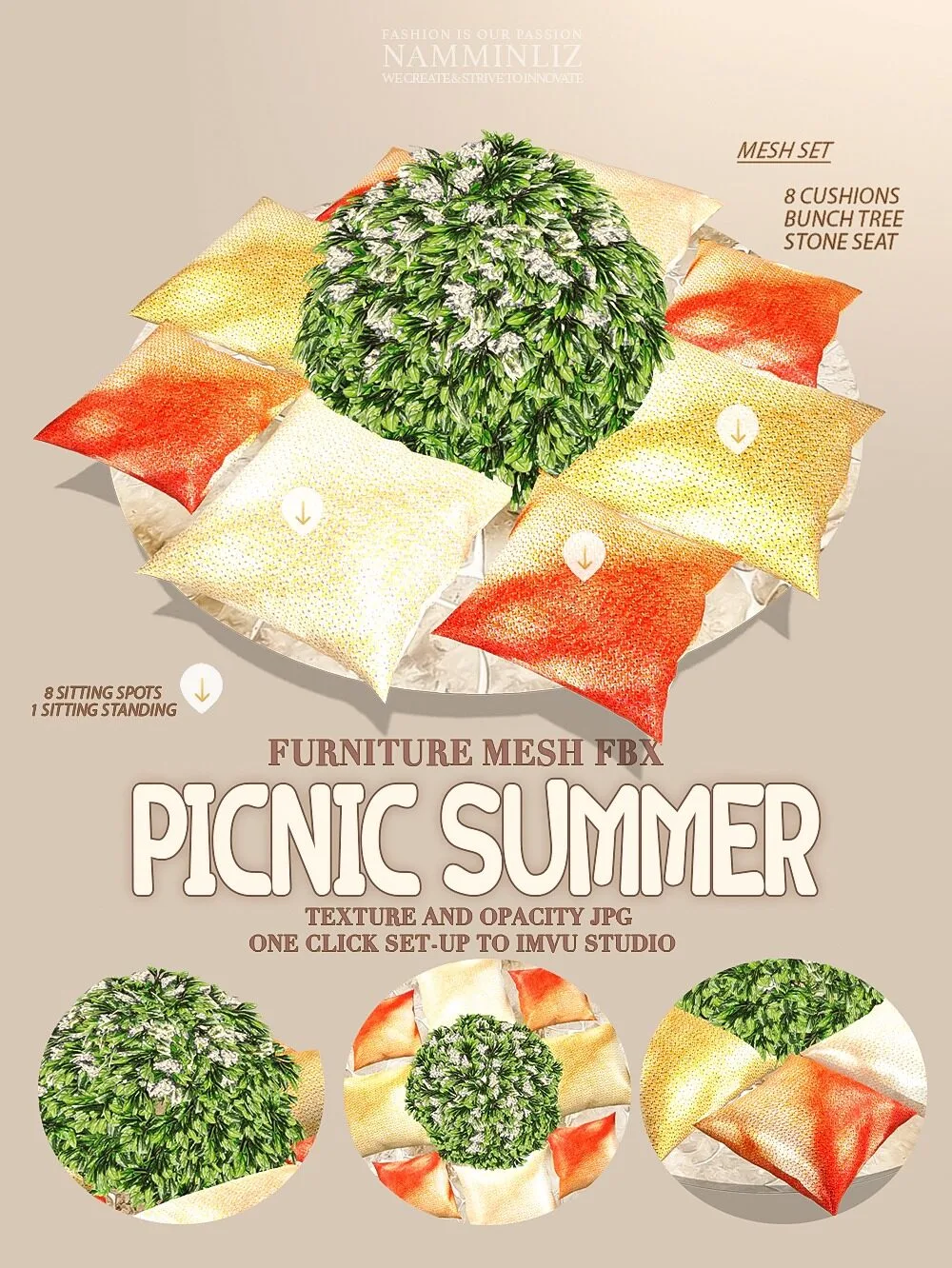 Picnic Summer Mesh FXB Cushions Seat