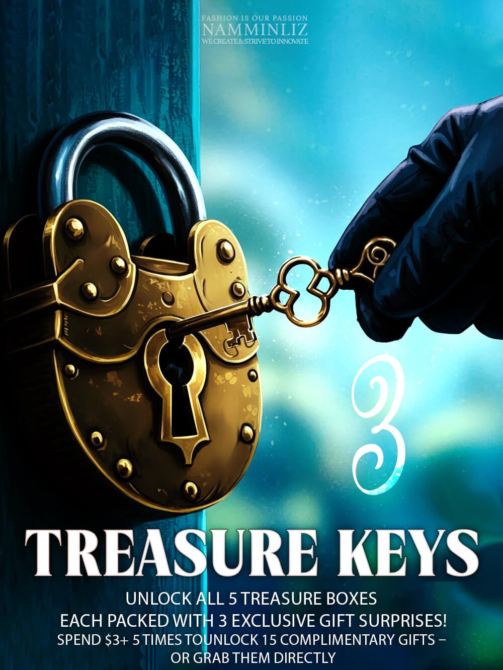 Treasure keys 15 Complimentary Gifts