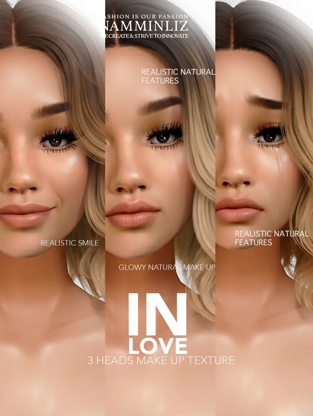 in Love 3 Heads Make up Texture