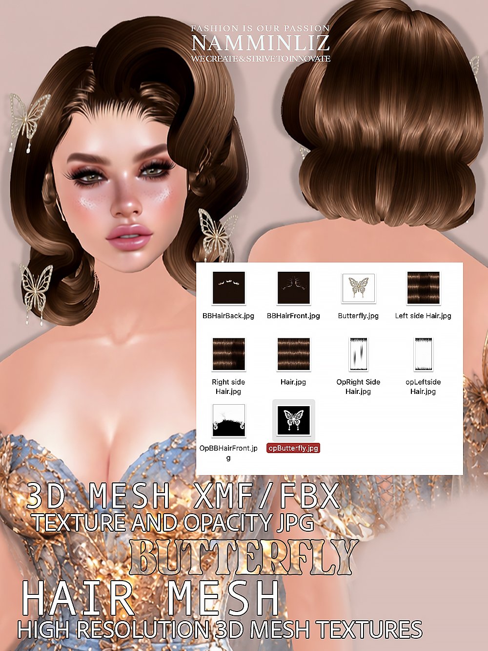 Butterfly Hair Mesh copy3
