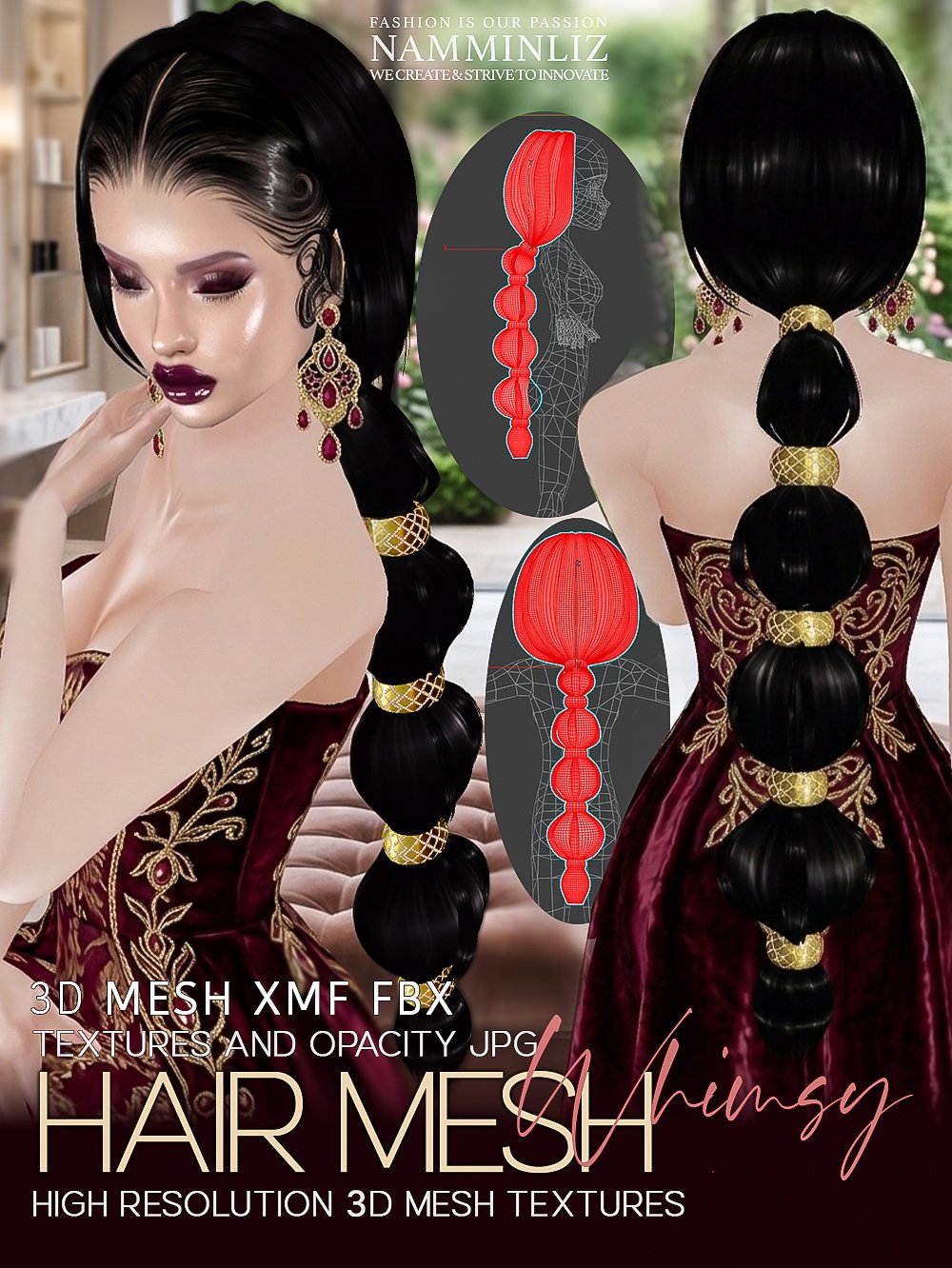 Whimsy Hair Mesh FBX XMF